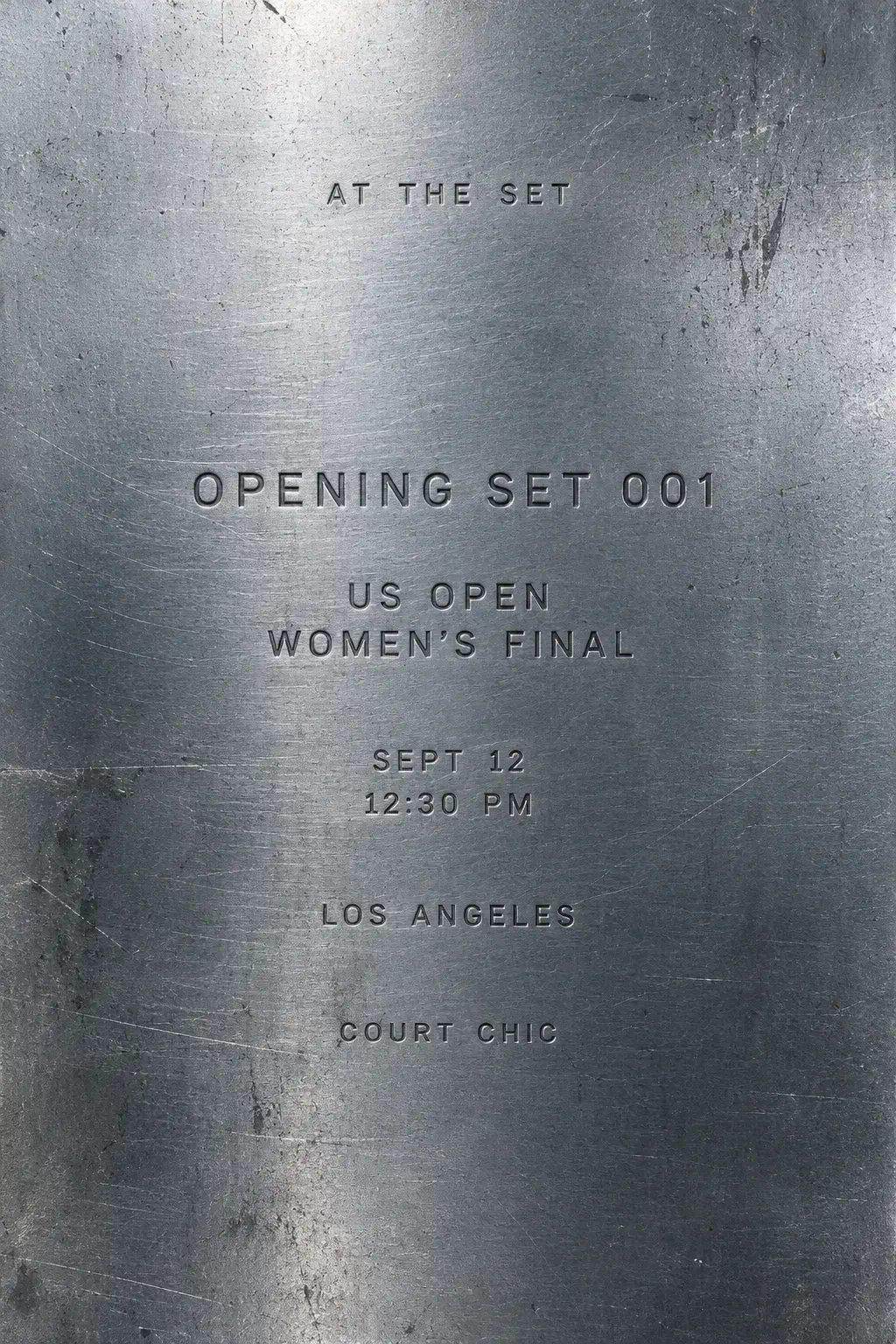 OPENING SET 001 — event flyer